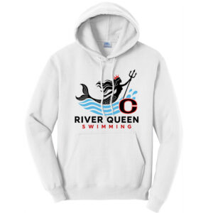River Queen Swim Unisex Classic Core weight Cozy Pullover Hooded Sweatshirt – White