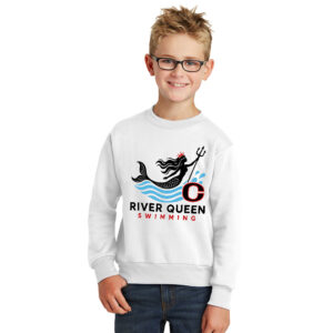 River Queen Swim  Youth Crewneck Sweatshirt – White