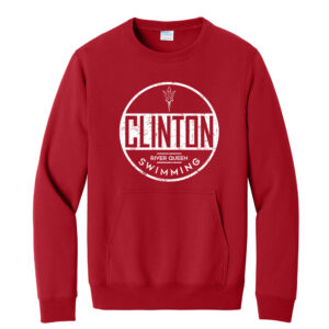 River Queen Swim Unisex Core Fleece Crewneck Pocket Sweatshirt -Red