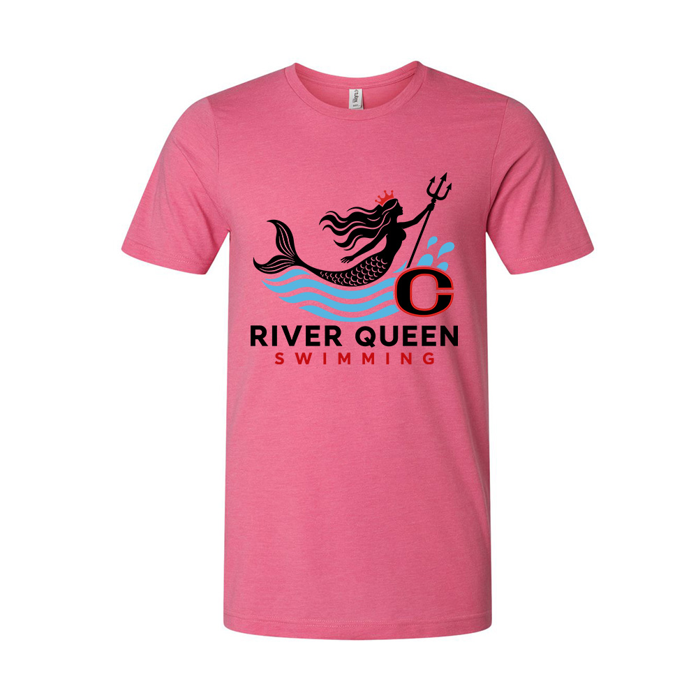 River Queen Swim Unisex Premium Short Sleeve Tee-Heather Charity Pink