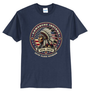 Camanche 50th Reunion Unisex Cotton Short Sleeve Tee-Navy