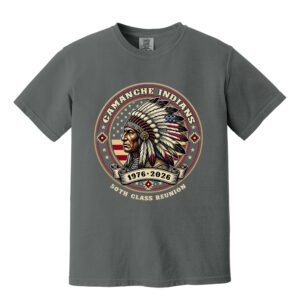 Camanche 50th Reunion Comfort Colors Unisex Pigment Dyed Short Sleeve Shirt – Pepper