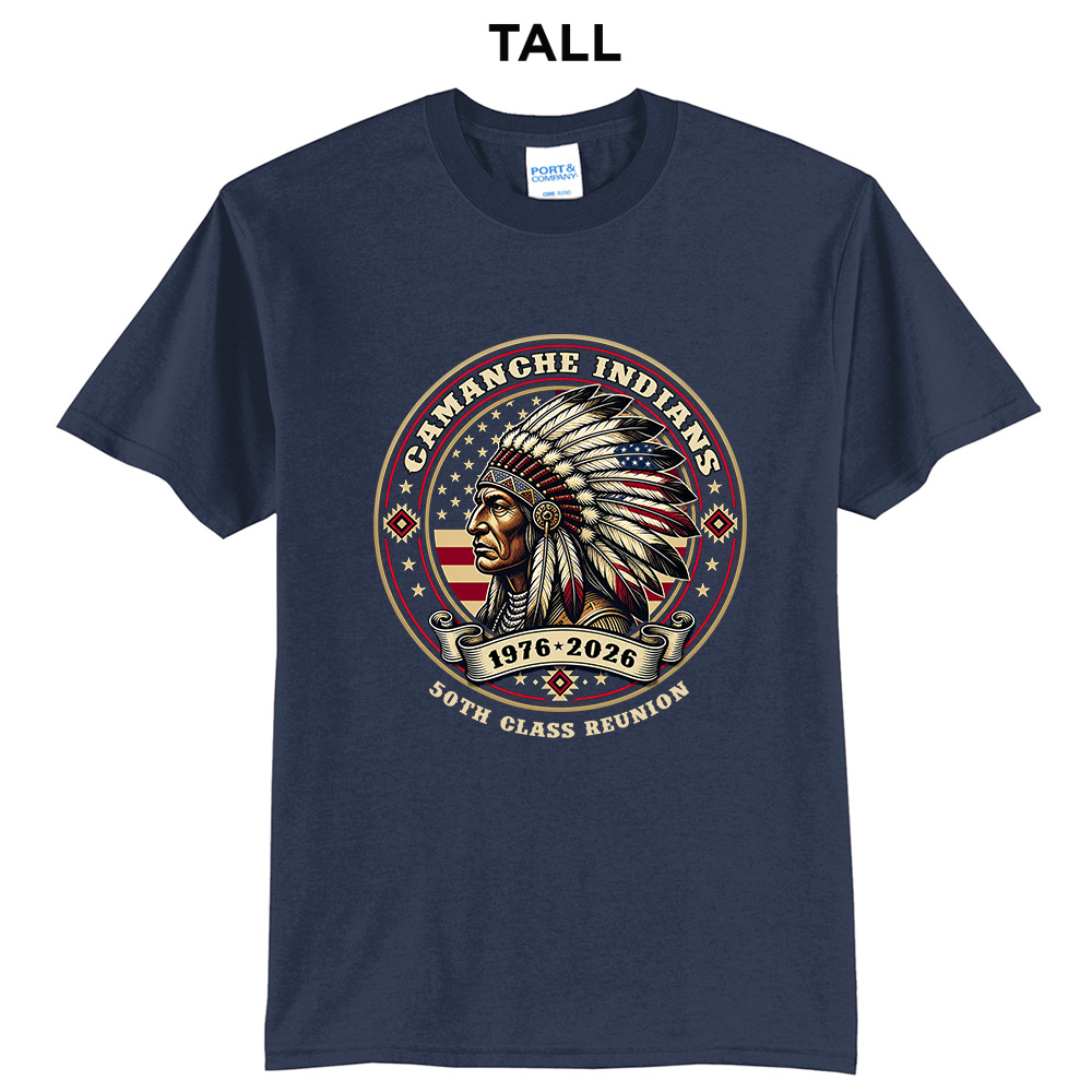Camanche 50th Reunion Tall Core Blend short Sleeve T Shirts - Navy