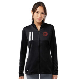 River Queen VB Adidas Women’s 3-Stripes Double Knit Full Zip pullover-Black