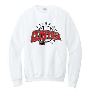 River Queen VB Unisex Core Fleece Crewneck Pocket Sweatshirt – White