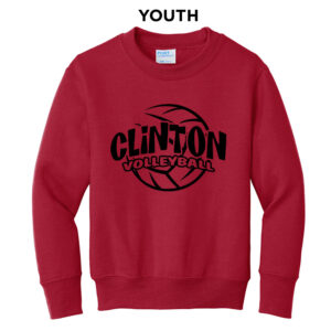 River Queen VB  Youth Crewneck Sweatshirt -Red