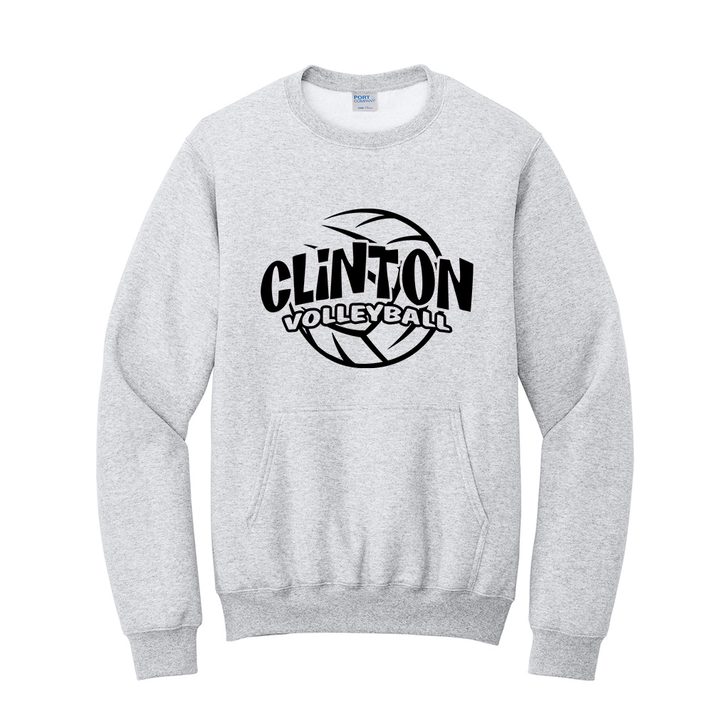 River Queen VB Unisex Core Fleece Crewneck Pocket Sweatshirt - Ash