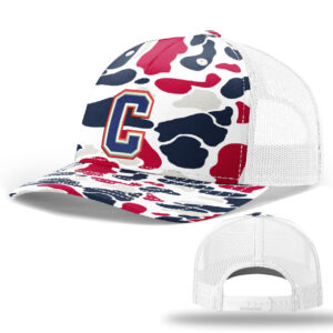 STORM Richardson Printed Five PanelTrucker mesh snap back cap – AmericanaDuckCamoWhite