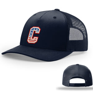 Camanche VB Richardson Five Panel Trucker mesh snap back cap solid color-Navy