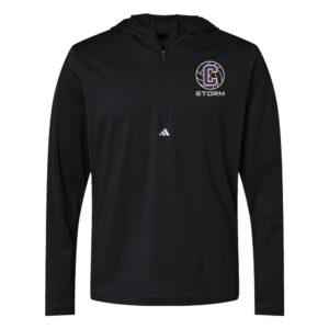 Camanche VB adidas Men’s Lightweight Quarter-Zip Hooded Pullover-Black