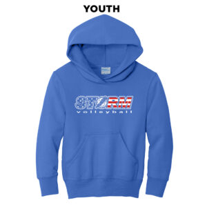 Camanche VB Youth Fleece Hooded Sweatshirt-Royal (YXL)