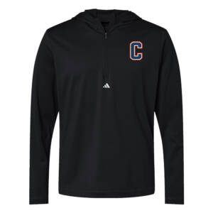 Storm Adidas Men’s Lightweight Quarter-Zip Hooded Pullover-Black