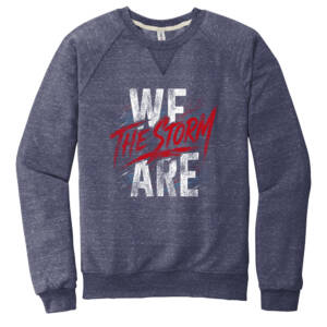 Storm Jerzees Snow Heather French Terry Raglan Crew Unisex-Navy (M-XL)