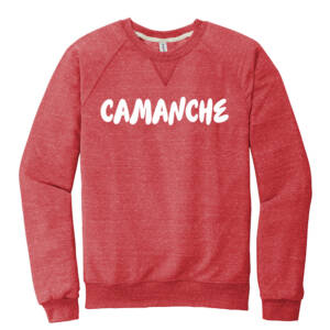 Storm Jerzees Snow Heather French Terry Raglan Crew Unisex-Red