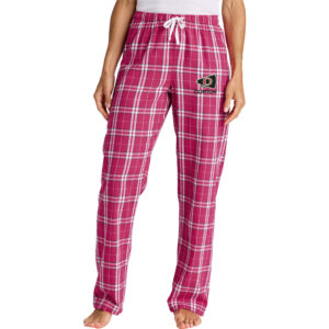 Clinton Cheer District Women Flannel Plaid Pant-Dark Fuchsia