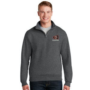 Clinton Cheer JERZEES – Nublend Unisex Cadet Collar Sweatshirt-Black Heather