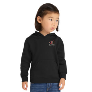Clinton Cheer Toddler Pullover Hooded Sweatshirt-Black
