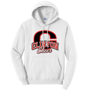 Clinton Cheer Unisex Classic Core weight Cozy Pullover Hooded Sweatshirt – White