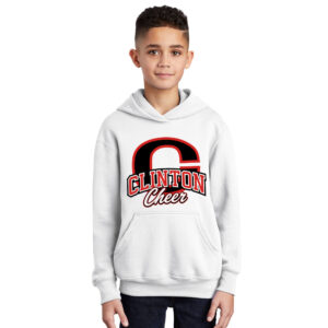 Clinton Cheer Youth Hooded Sweatshirt – White