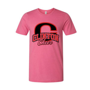 Clinton Cheer Unisex Premium Short Sleeve Ring Spun Tee-Heather Charity Pink