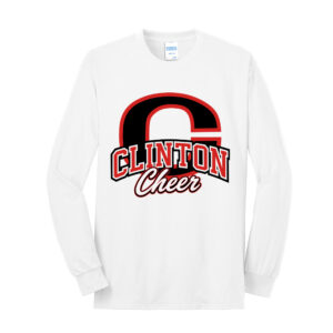 Clinton Cheer Unisex Cotton Long Sleeve Tee-White