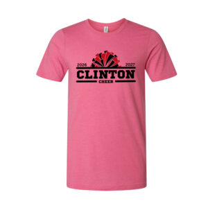 Clinton Cheer Unisex Premium Short Sleeve Ring Spun Tee-Heather Charity Pink