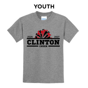 Clinton Cheer Youth Short Sleeve Tee – AthleticHeatherGrey