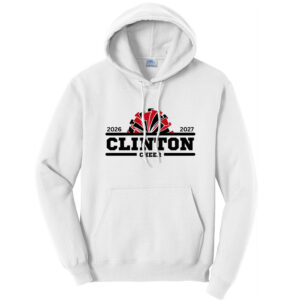 Clinton Cheer Unisex Classic Core weight Cozy Pullover Hooded Sweatshirt – White