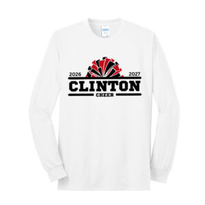 Clinton Cheer Unisex Long Sleeve Core Blend T Shirt – White