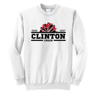 Clinton Cheer Unisex Core Fleece Crewneck Sweatshirt – White