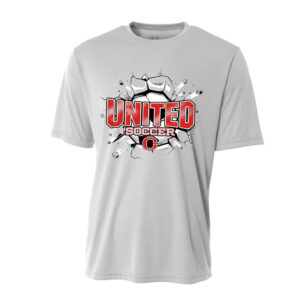 Clinton United Soccer Adult Cooling Performance Tshirt-Silver
