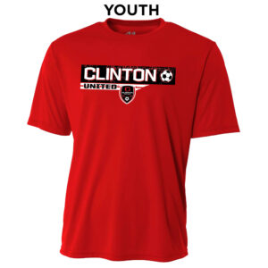 Clinton United Soccer YOUTH Cooling Performance Tshirt-Red