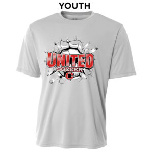Clinton United Soccer YOUTH Cooling Performance Tshirt-Silver