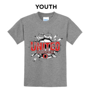 Clinton United Soccer Youth Short Sleeve Tee-Athletic Heather