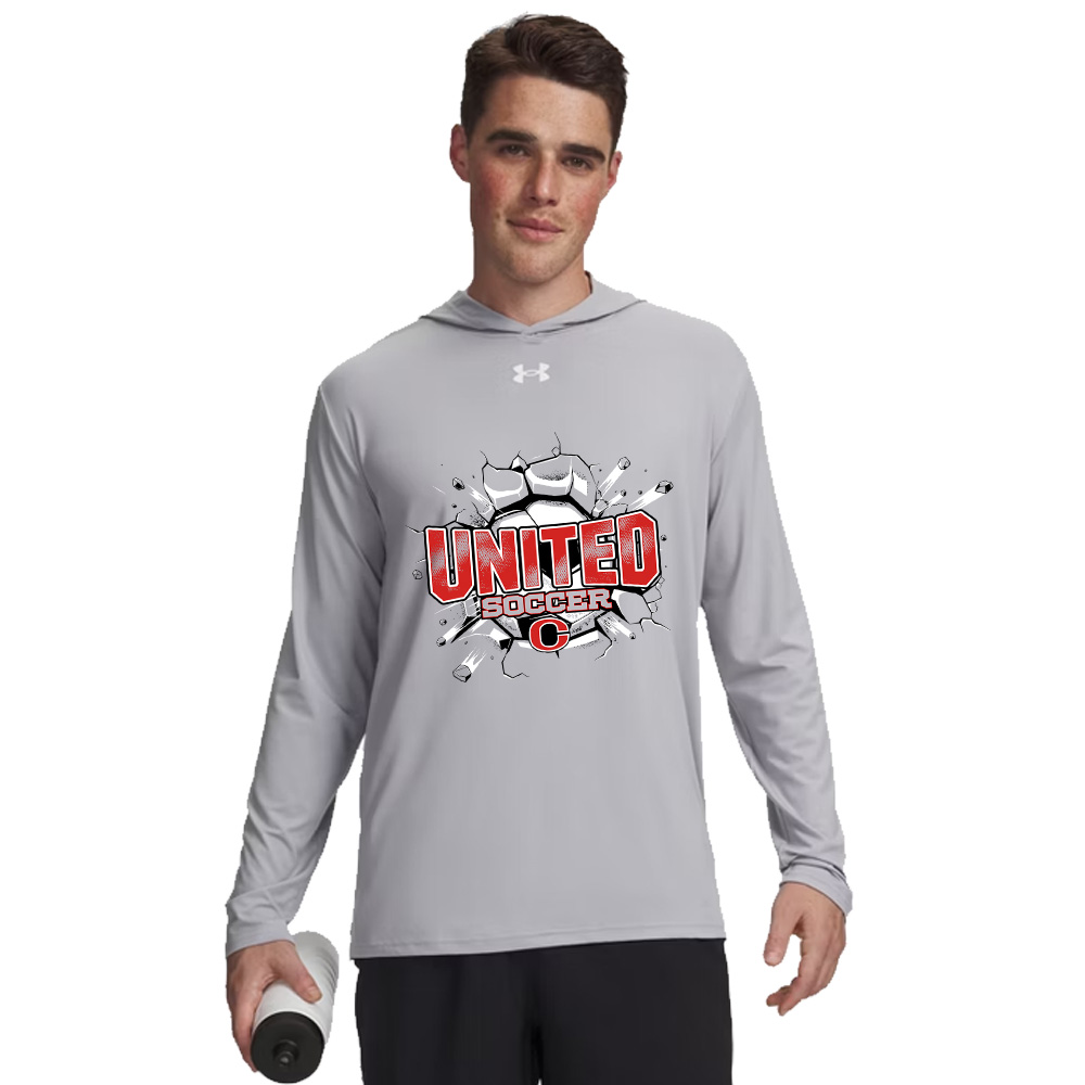 Clinton United Soccer Under Armour Mens Team Vanish Performance Hoodie-Mod Grey