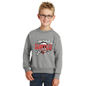 Clinton United Soccer Youth Fleece Crewneck Sweatshirt-Athletic Heather