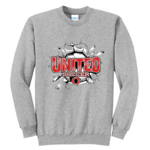 Clinton United Soccer Unisex Core Fleece Crewneck Sweatshirt-Athletic Heather