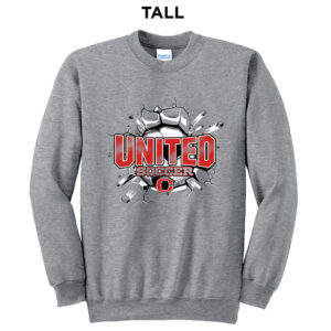 Clinton United Soccer Tall Fleece Crewneck Sweatshirt-Athletic Heather