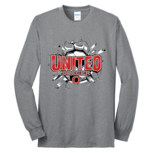 Clinton United Soccer Unisex Cotton Long Sleeve Tee-Athletic Heather