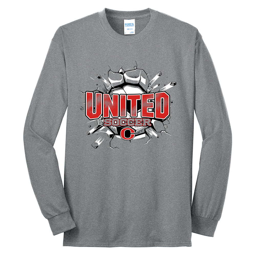 Clinton United Soccer Unisex Cotton Long Sleeve Tee-Athletic Heather