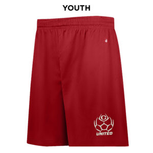 Clinton United Soccer Badger B-Core YOUTH 6 Inch Short-Red