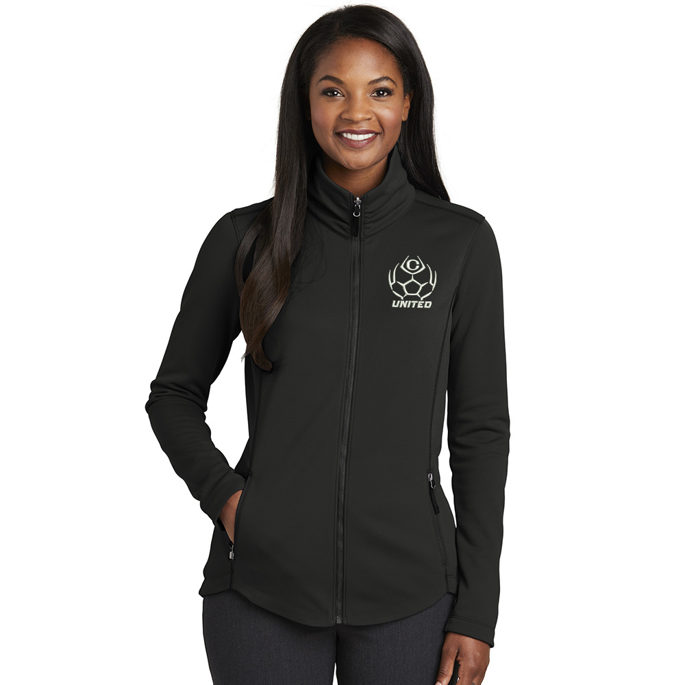 Clinton United Soccer Port Authority Ladies Collective Smooth Fleece Jacket-Black