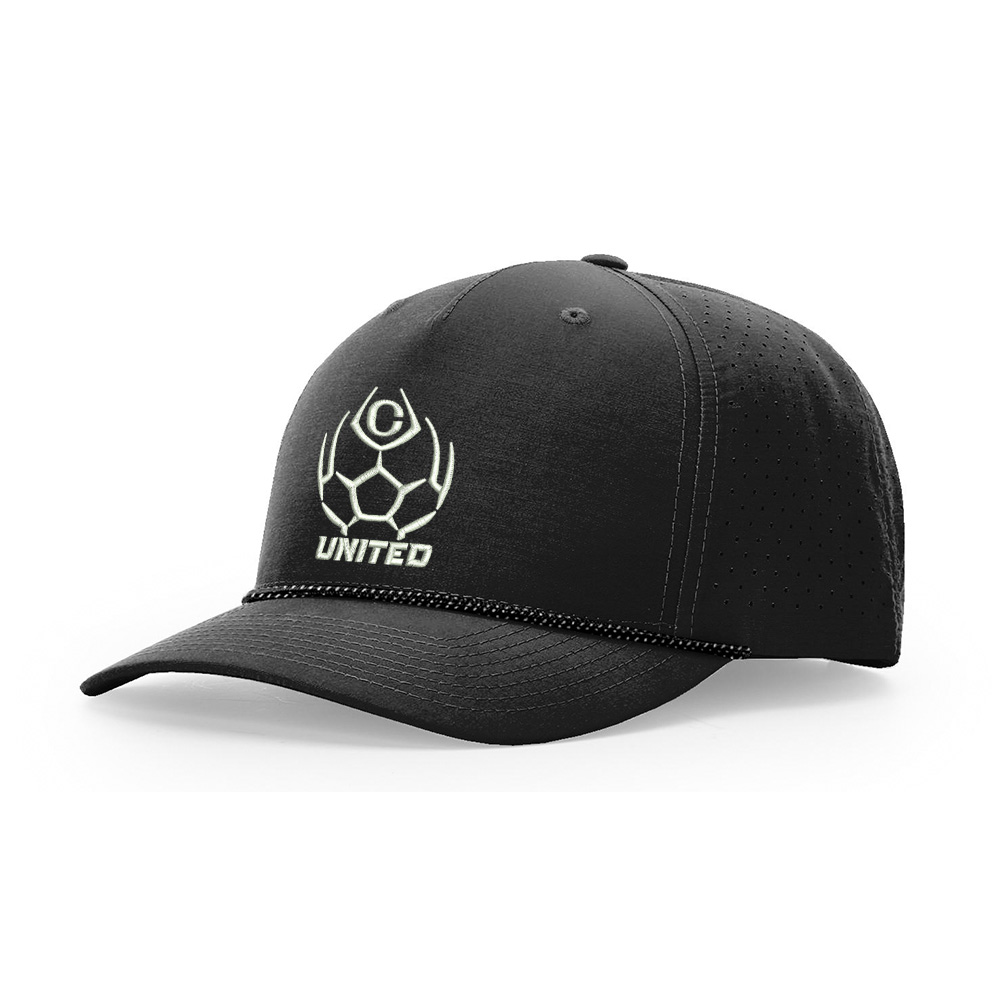 Clinton United Soccer Richardson Laser PERF Performance Rope Cap-Black