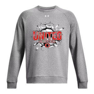 Clinton United Soccer Under Armour UA Rival Fleece Crewneck Sweatshirt-Castlerock (S, M, XL, 2x, 3x)