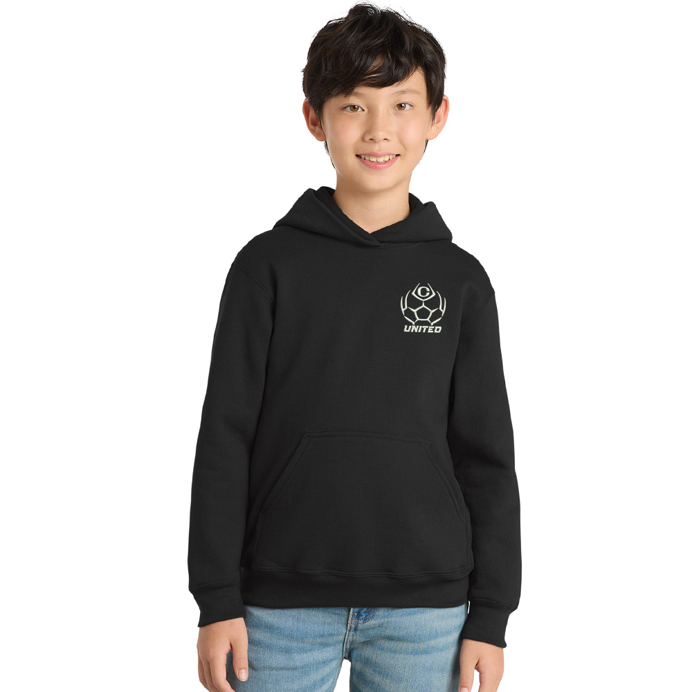 Clinton United Soccer Youth Fleece Hooded Sweatshirt-Black