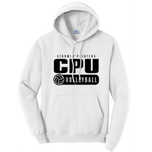 CPU VB Unisex Classic Core weight Cozy Pullover Hooded Sweatshirt – White
