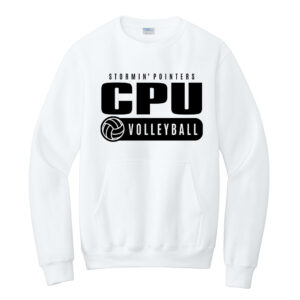 CPU VB Unisex Core Fleece Crewneck Pocket Sweatshirt – White