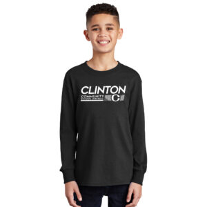 Clinton Whittier Youth Cotton Long Sleeve Tee-Black