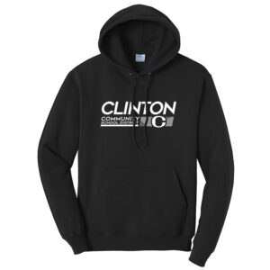 Clinton Whittier Unisex Fleece Hooded Sweatshirt-Black
