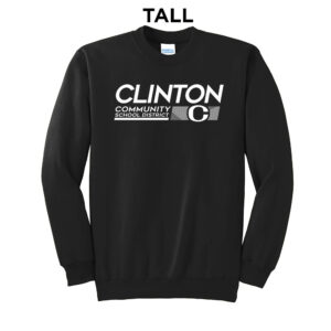 Clinton Whittier Tall Unisex Basic Crewneck Sweatshirt-Black